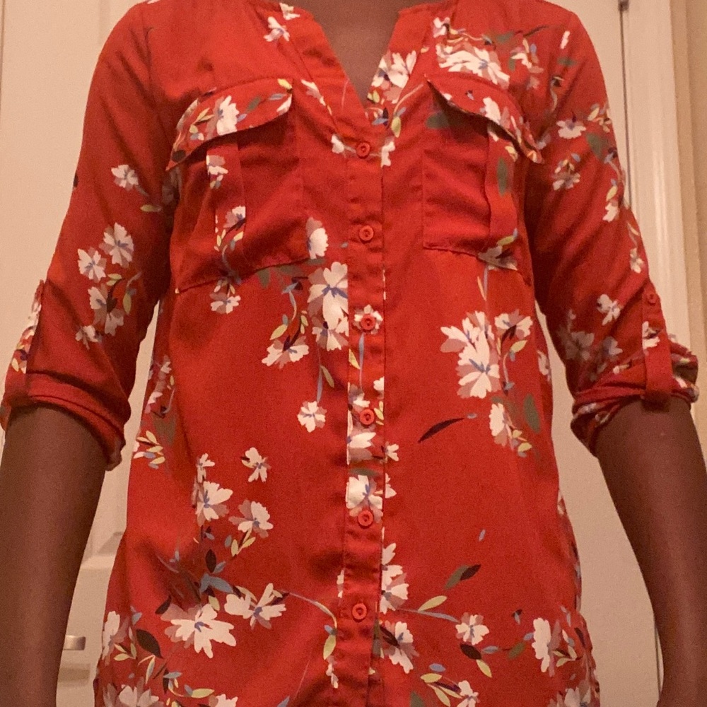 Forever 21 flower blouse